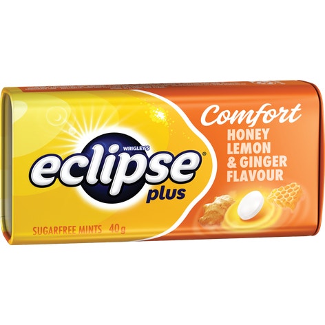 ECLIPSE Plus Comfort Honey Lemon & Ginger Flavoured Sugarfree Mints Tin